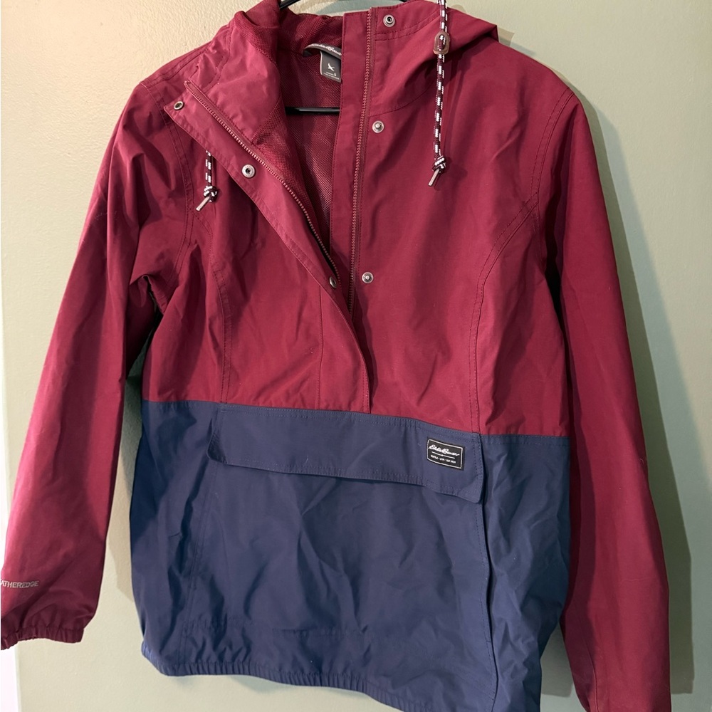 Eddie Bauer half zip rain shell jacket